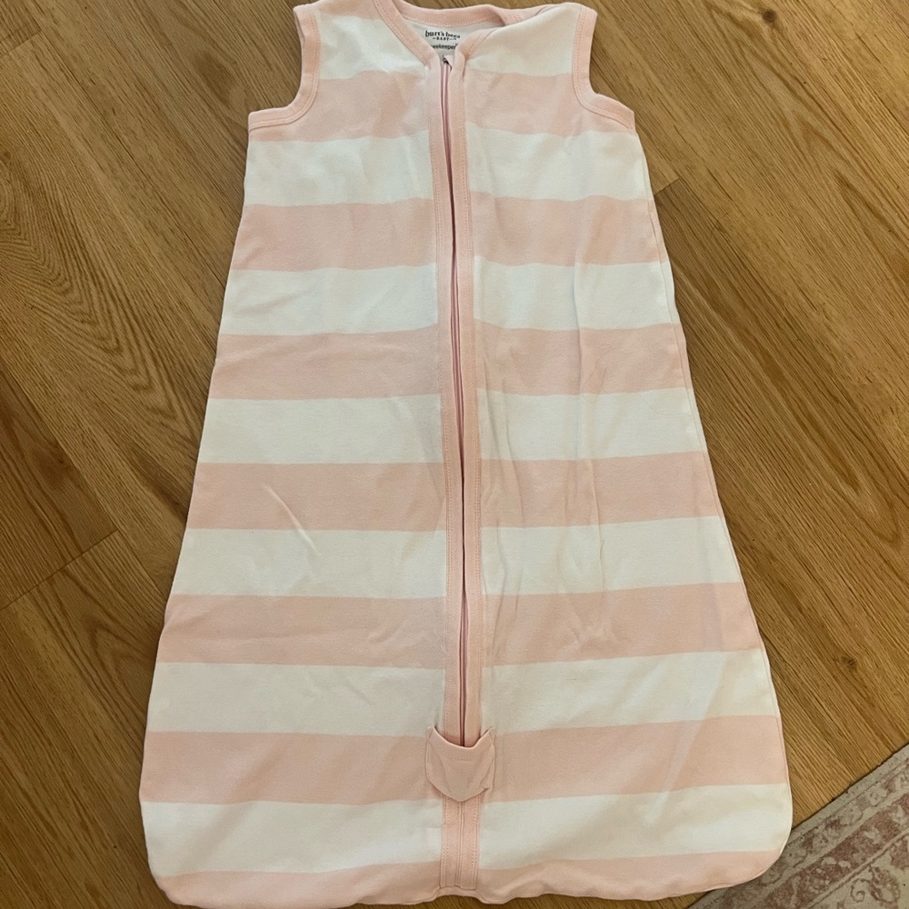 Burt's Bees Pink and White Striped Sleep Sack
